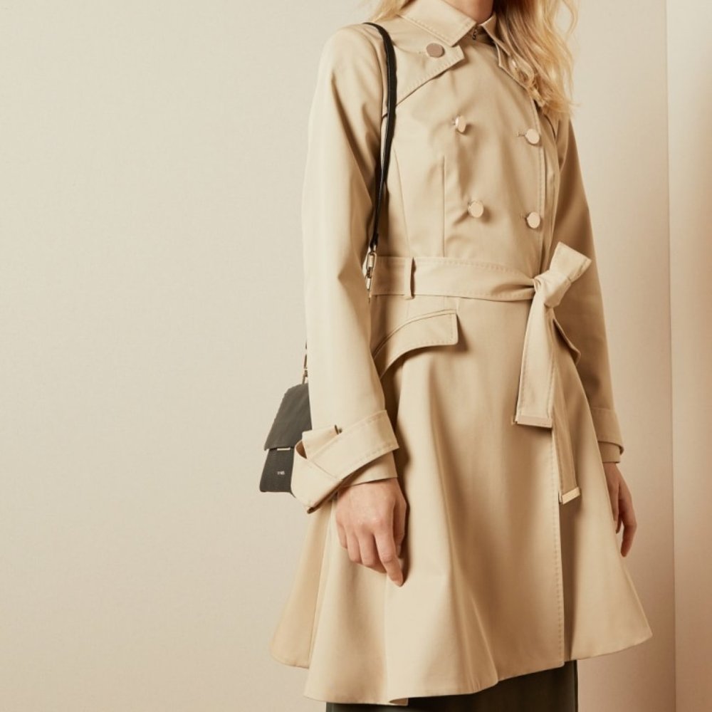 TED BAKER LUCIEY TRADITIONAL BELTED MAC COAT TED UK SIZE 2 (Which is a US size6)